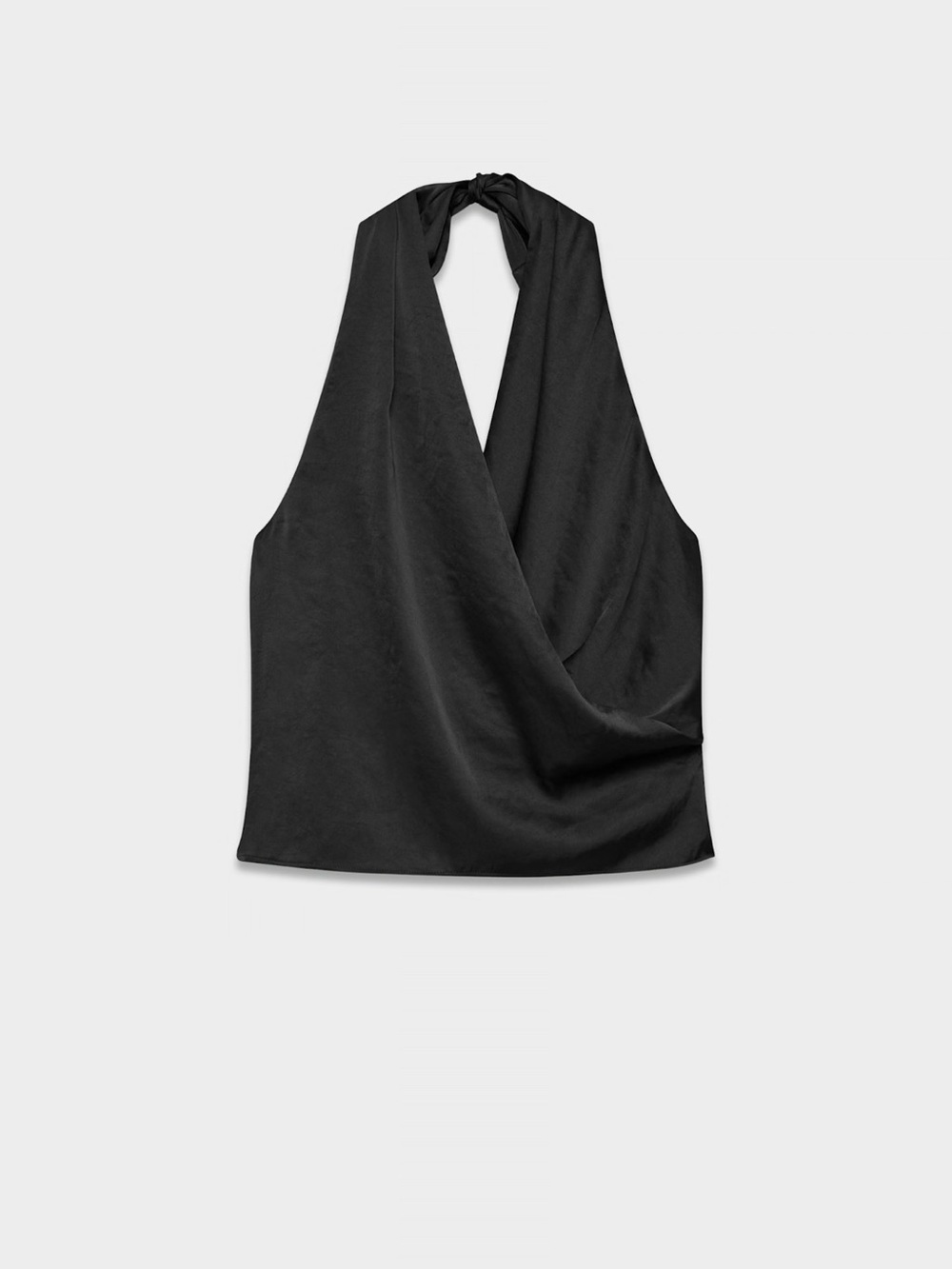 Aritzia Wilfred Martini Satin Halter Top - Black